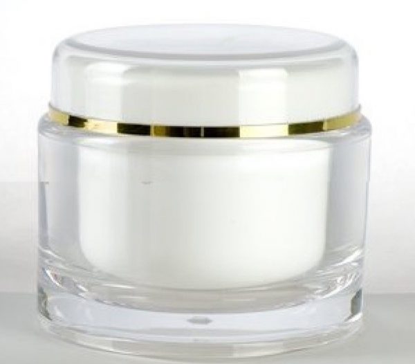 White Cosmetic Jar - Double walled with Gold Trim 30ml (Set of 2)
