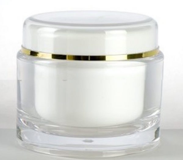 White Cosmetic Jar - Double walled with Gold Trim 30ml (Set of 2)